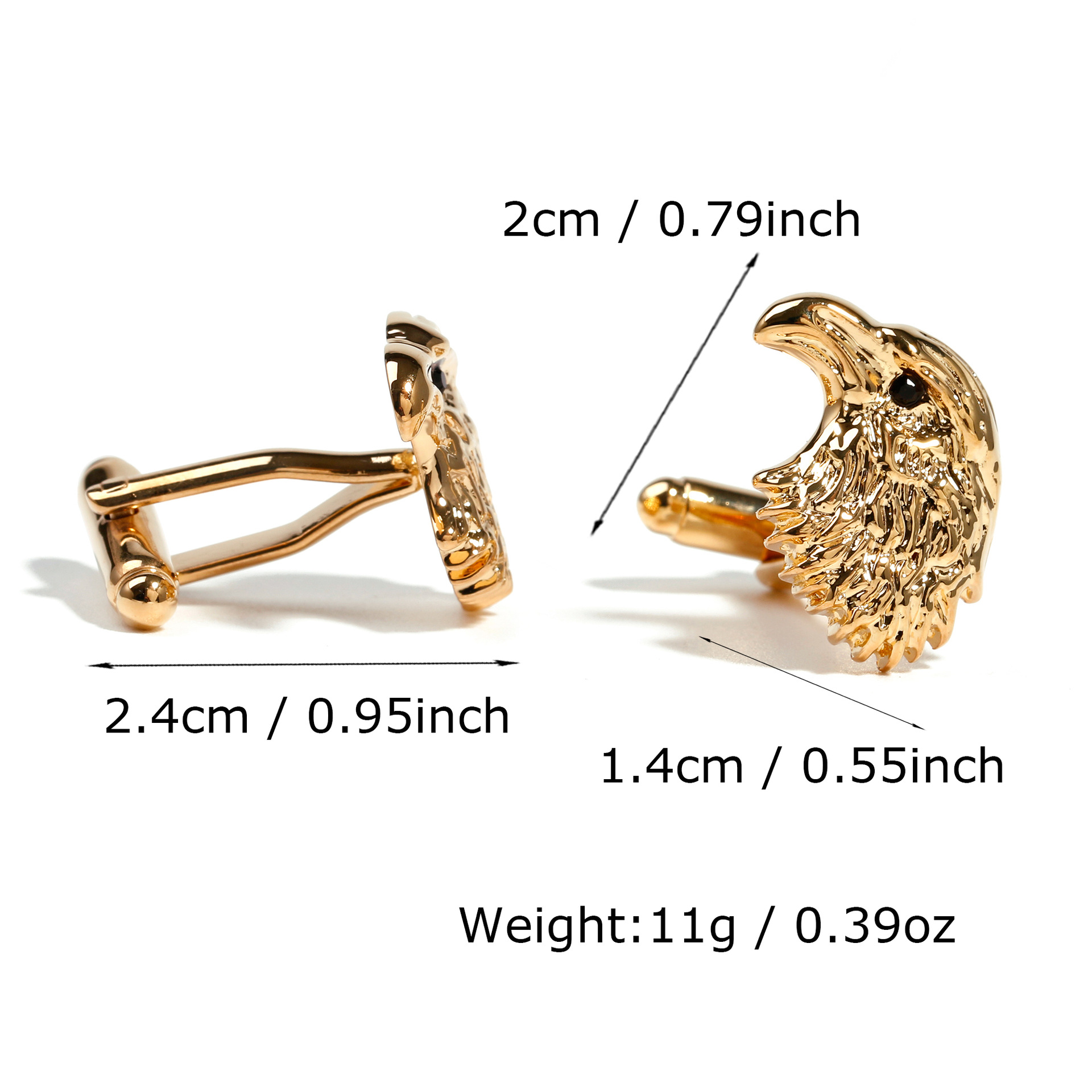 2pcs/set Gold Eagle Head Cuffl - огляд і ціна Men'S Grooming Gift Set