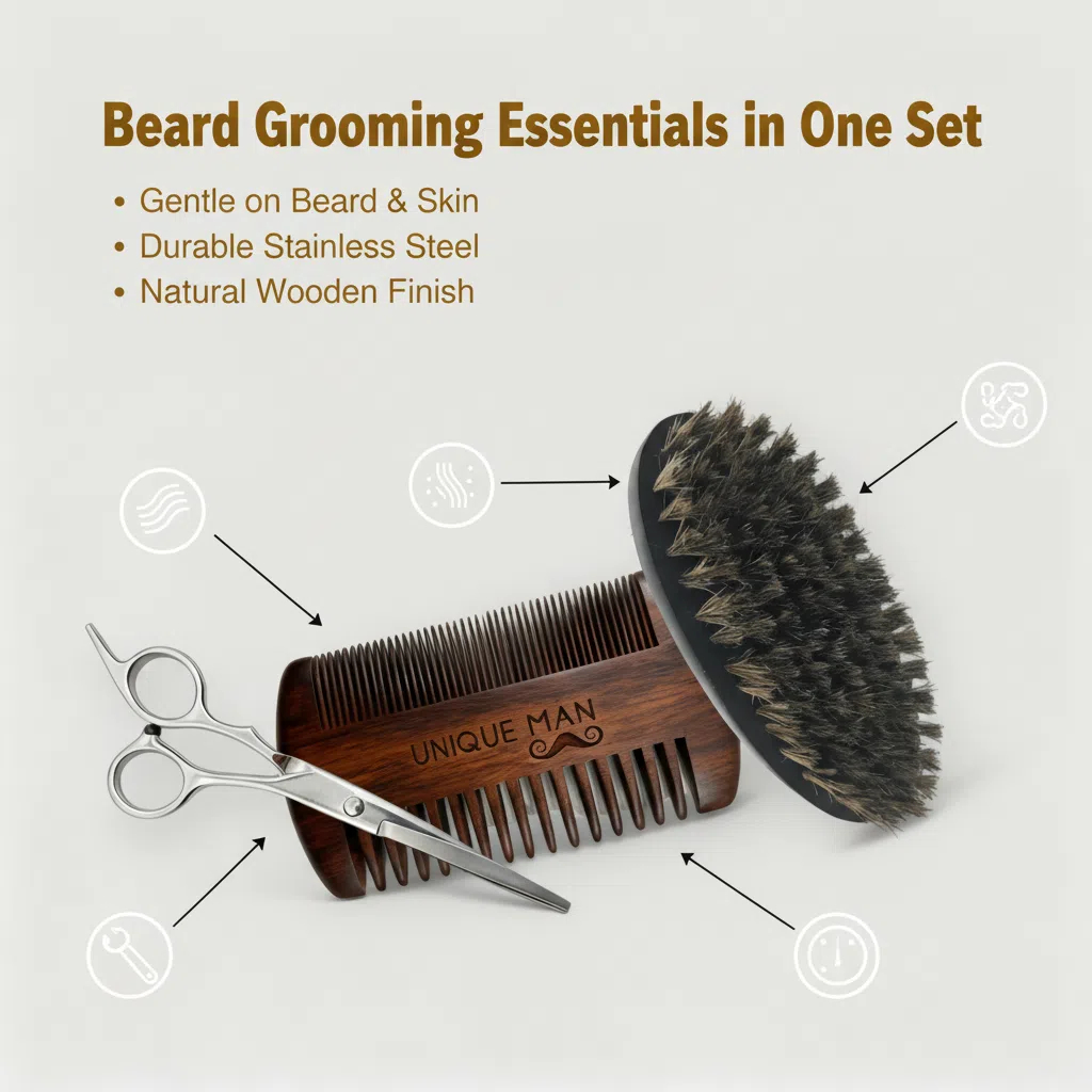 UNIQUE MAN Men's Beard Set, Bl - огляд і ціна Men'S Grooming Gift Set